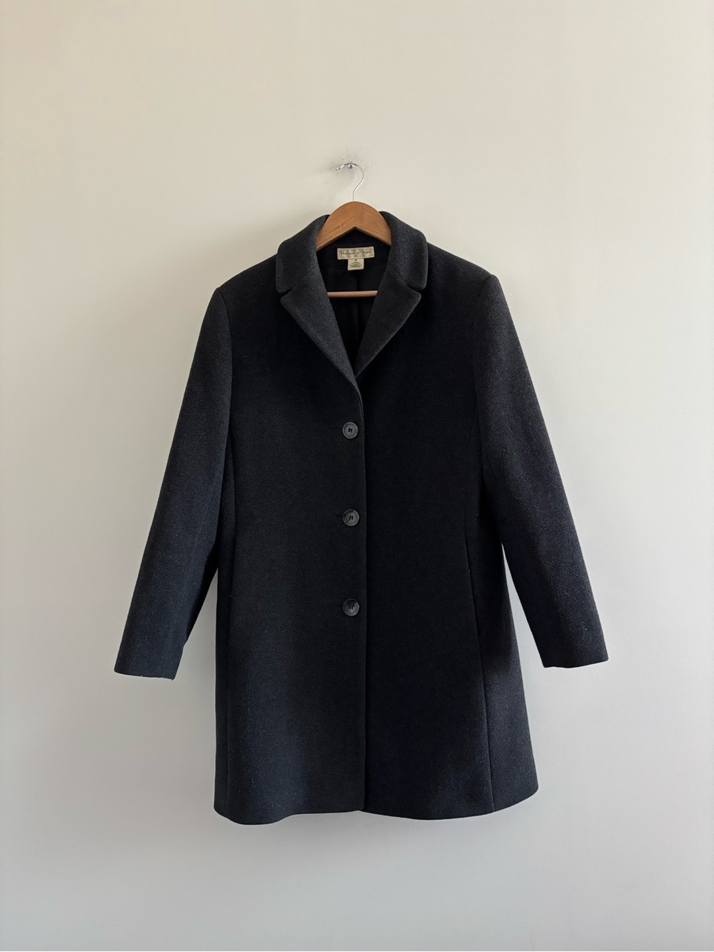 VTG Preston & York Coat Gray Wool Overcoat Mid-Length Womens 12 Classic Preppy